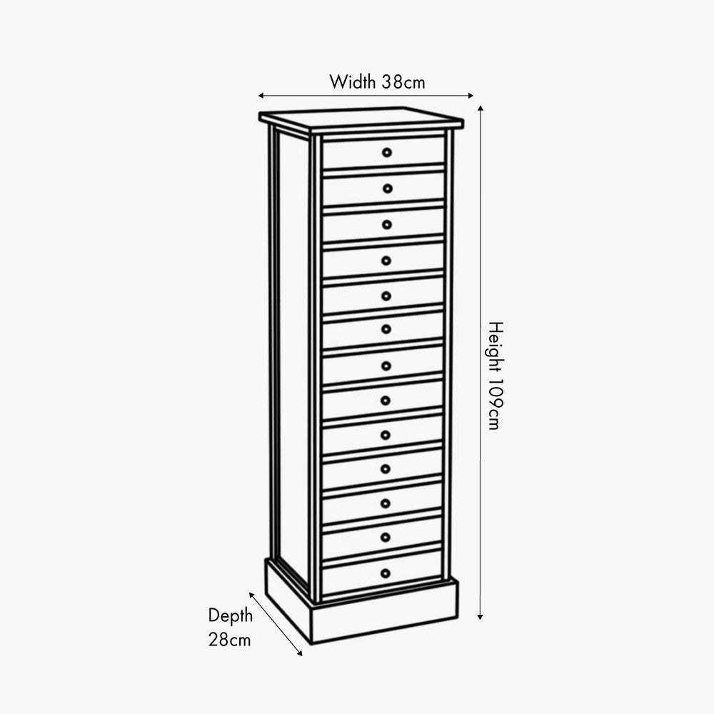 Loft Pine Wood Multicoloured 13 Drawer Unit