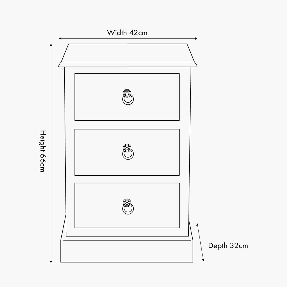 Loft Pine Wood Multicoloured 3 Drawer Unit