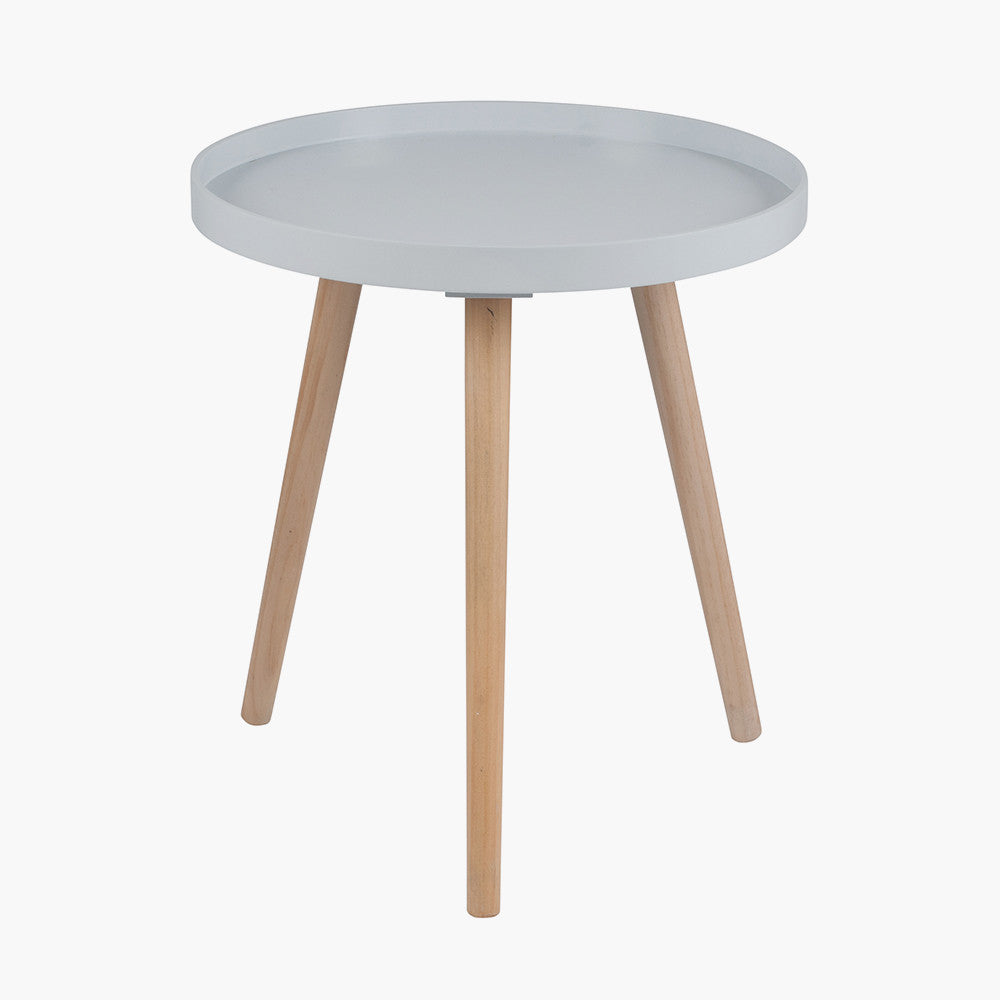 Halston Light Grey MDF & Natural Pine Wood Round Table K/D