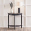 Heritage Black Pine Wood Half Moon Console Table