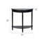 Heritage Black Pine Wood Half Moon Console Table