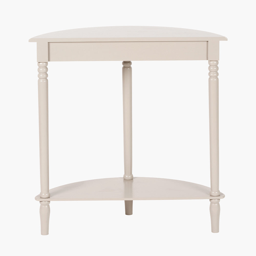 Heritage Putty Pine Wood Half Moon Console Table
