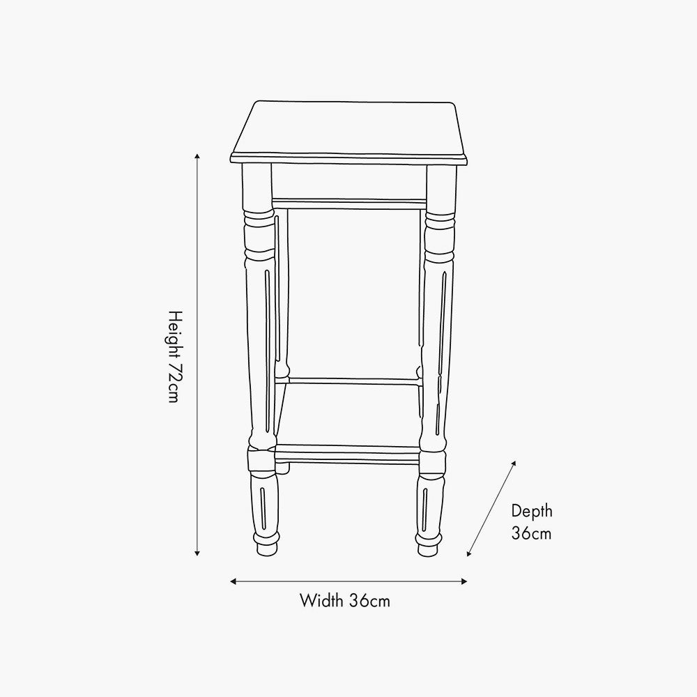 Heritage Olive Pine Wood Accent Table