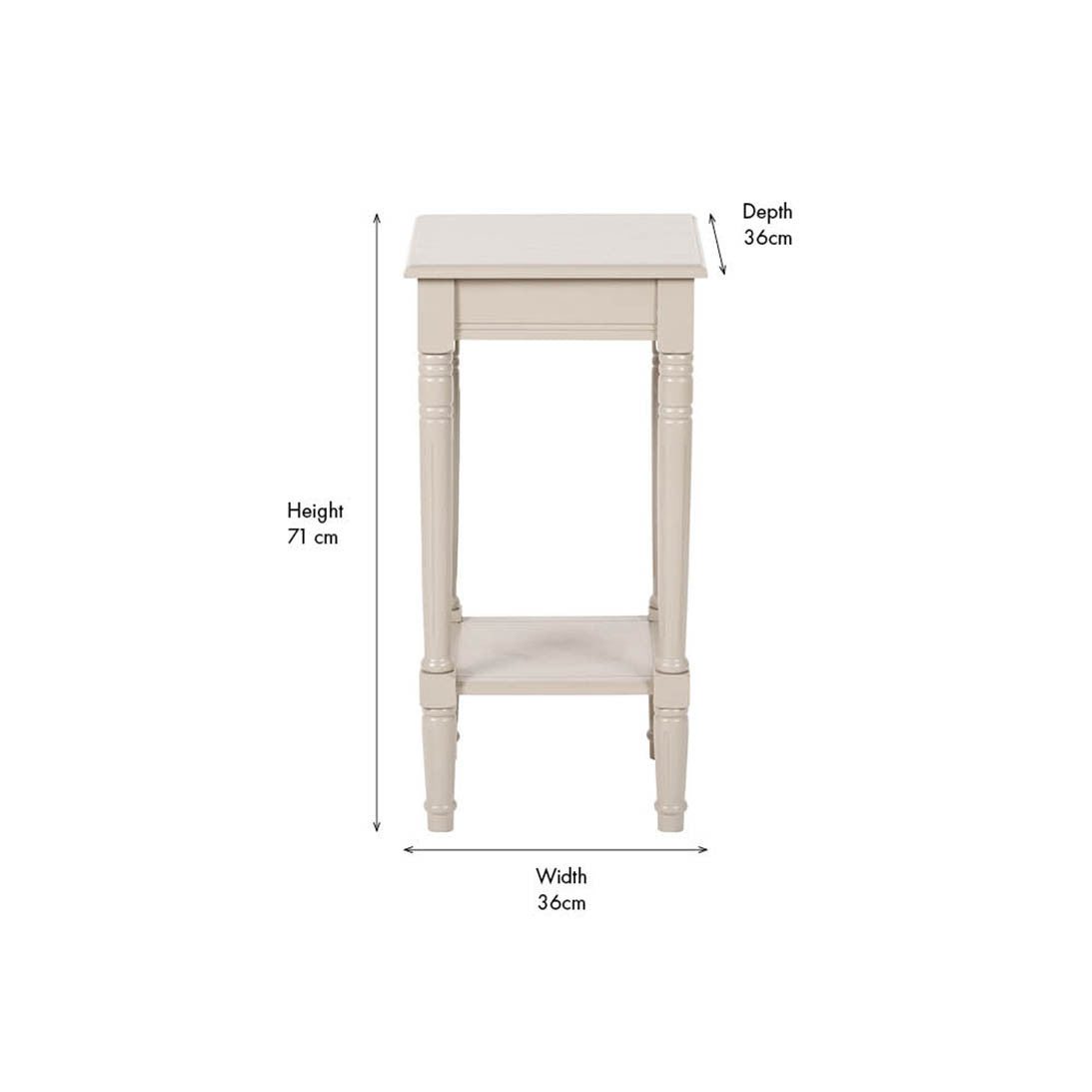 Heritage Putty Pine Wood Accent Table