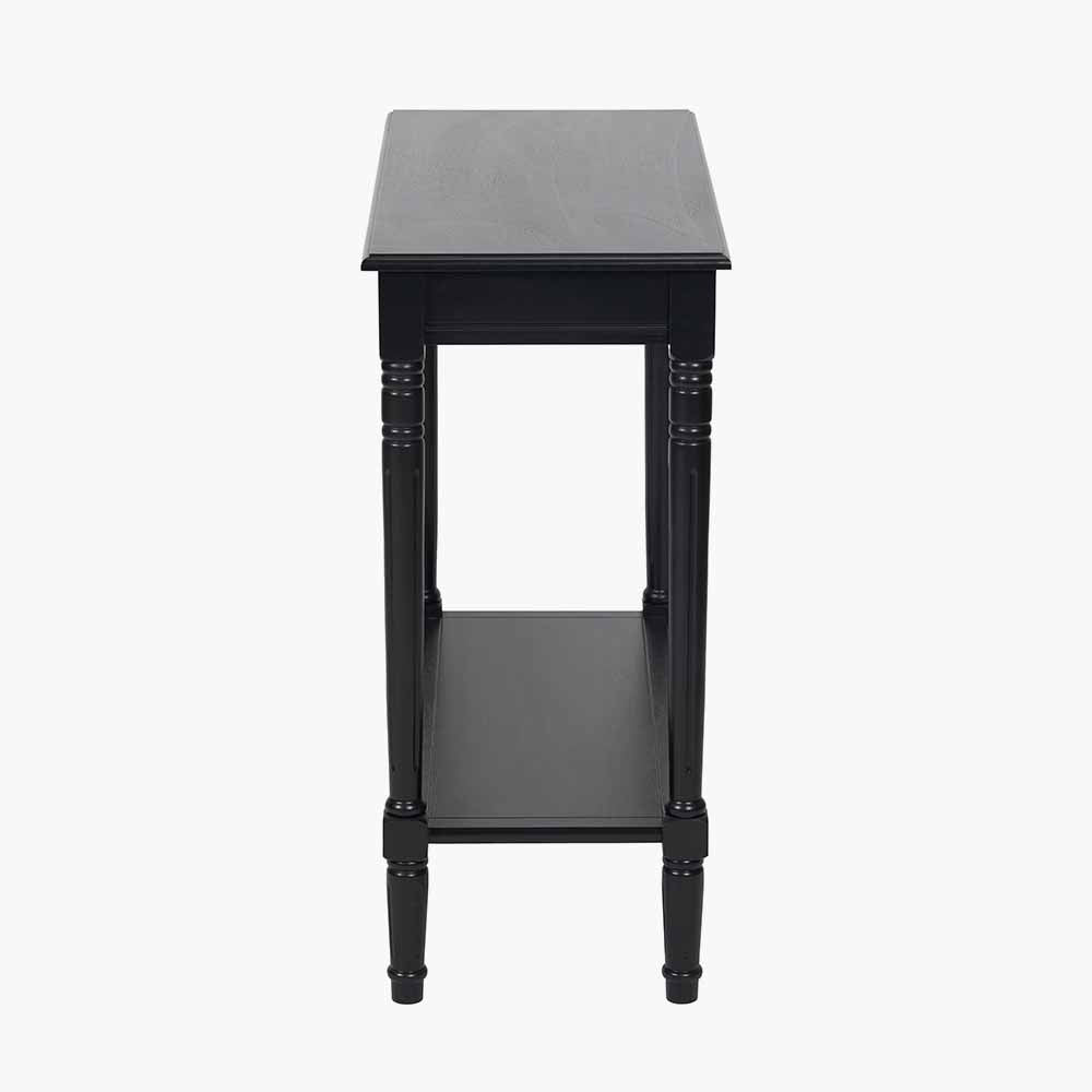 Heritage Black Pine Wood Console Table