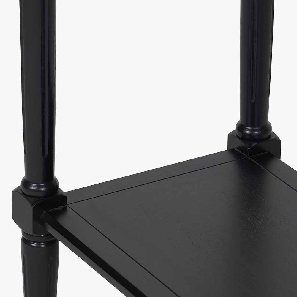 Heritage Black Pine Wood Console Table