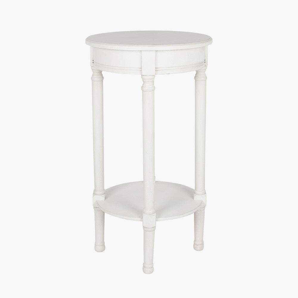 Heritage Elizabeth White Pine Wood Round Accent Table K/D