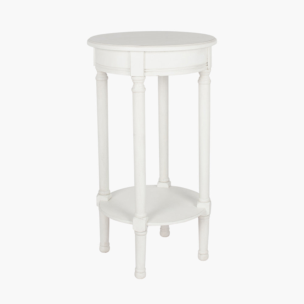 Heritage Elizabeth White Pine Wood Round Accent Table K/D