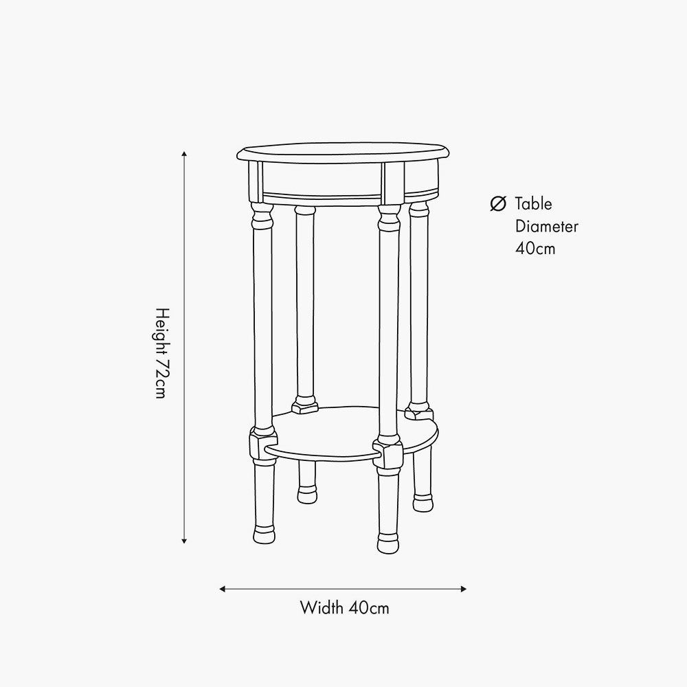 Heritage Olive Pine Wood Round Accent Table