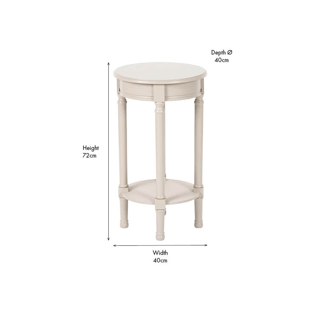 Heritage Putty Pine Wood Round Accent Table