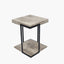 Jersey Concrete Effect MDF & Black Iron Side Table K/D