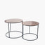 Panaji Black Iron & Gold Aluminium Set of 2 Round Tables