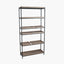 Gallery Natural Wood Veneer and Black Metal 5 Shelf Unit