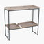 Gallery Natural Wood Veneer & Black Metal 2 Shelf Unit