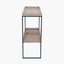Gallery Natural Wood Veneer & Black Metal 2 Shelf Unit