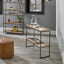 Gallery Natural Wood Veneer & Black Metal 2 Shelf Unit