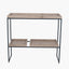 Gallery Natural Wood Veneer & Black Metal 2 Shelf Unit