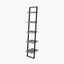 Gallery Natural Wood Veneer and Black Metal 5 Shelf Ladder Unit