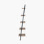 Gallery Natural Wood Veneer and Black Metal 5 Shelf Ladder Unit