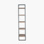 Gallery Natural Wood Veneer and Black Metal 5 Shelf Ladder Unit