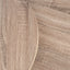 Atri Dark Wood and Black Metal Round Coffee Table