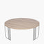 Atri Dark Wood and Black Metal Round Coffee Table