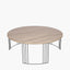 Atri Dark Wood and Black Metal Round Coffee Table