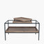 Gallery Natural Wood Veneer and Black Metal Coffee Table