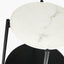 Marchello White Marble Veneer and Black Metal Side Table