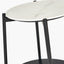 Marchello White Marble Veneer and Black Metal Side Table