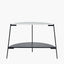 Marchello White Marble Veneer & Black Metal Console Table