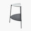 Marchello White Marble Veneer & Black Metal Console Table