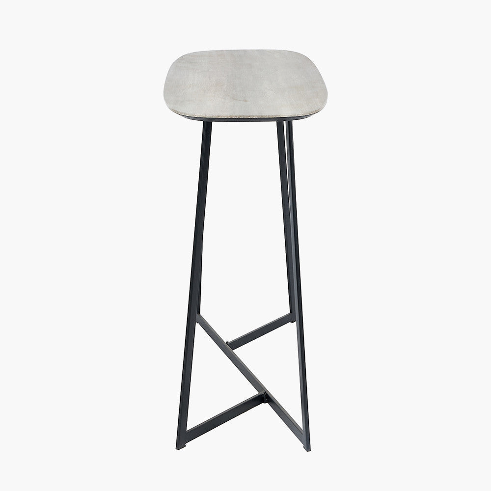 Ukiah Grey Oak Veneer & Black Metal Console Table