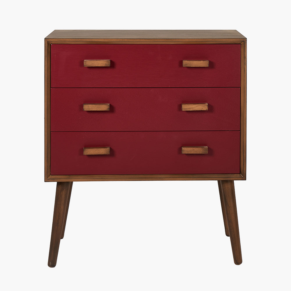 Klee Mulberry Pine Wood 3 Drawer Unit