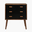 Klee Black Pine Wood 3 Drawer Unit