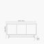 Marca Sand Wash Acacia Wood and Black Metal 3 Door Sideboard
