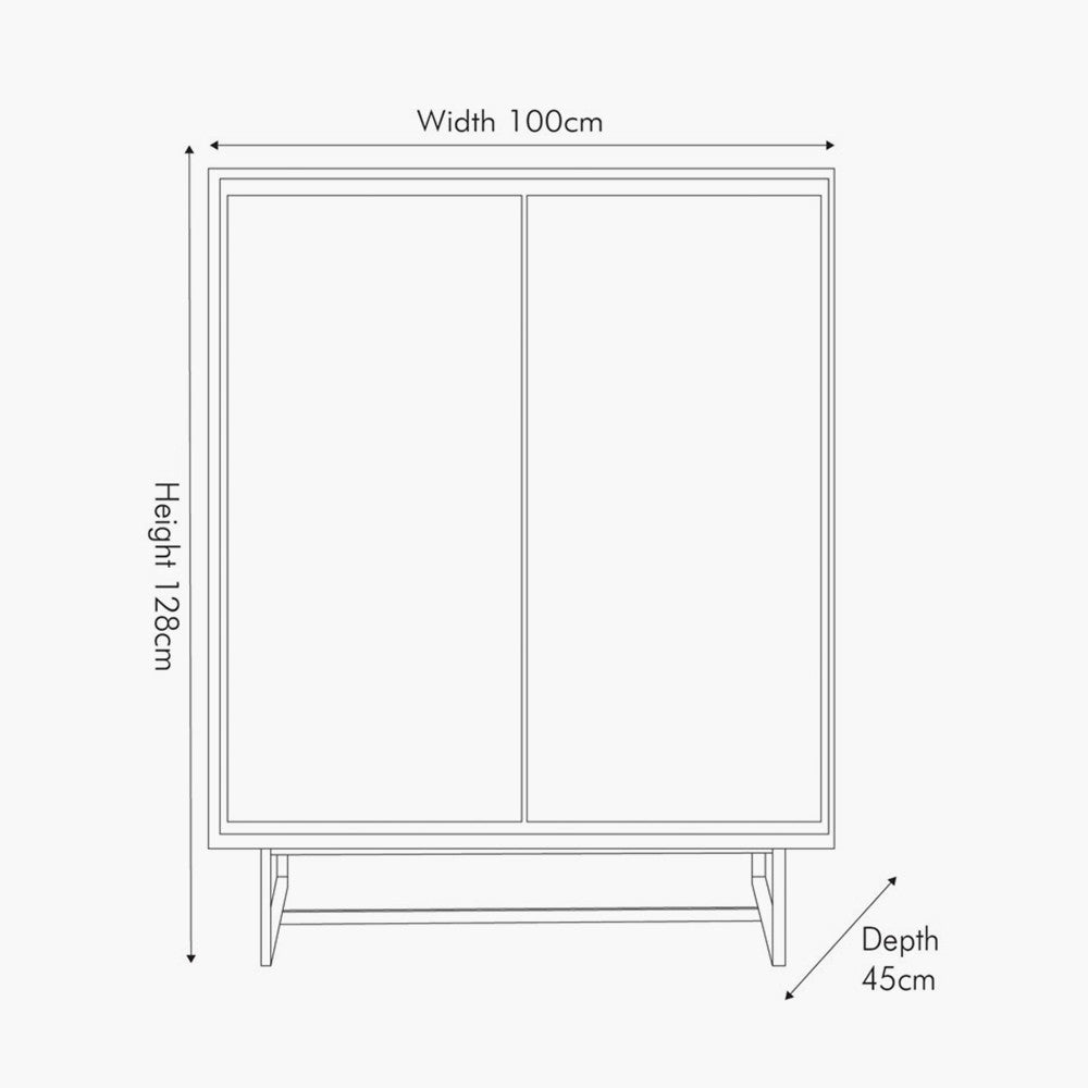 Marca Acacia Wood 2 Door Bar Cabinet