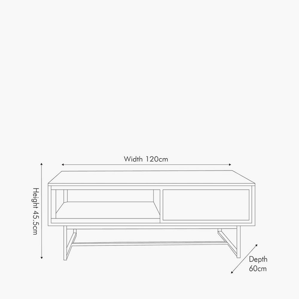 Marca Acacia Wood 2 Drawer Coffee Table