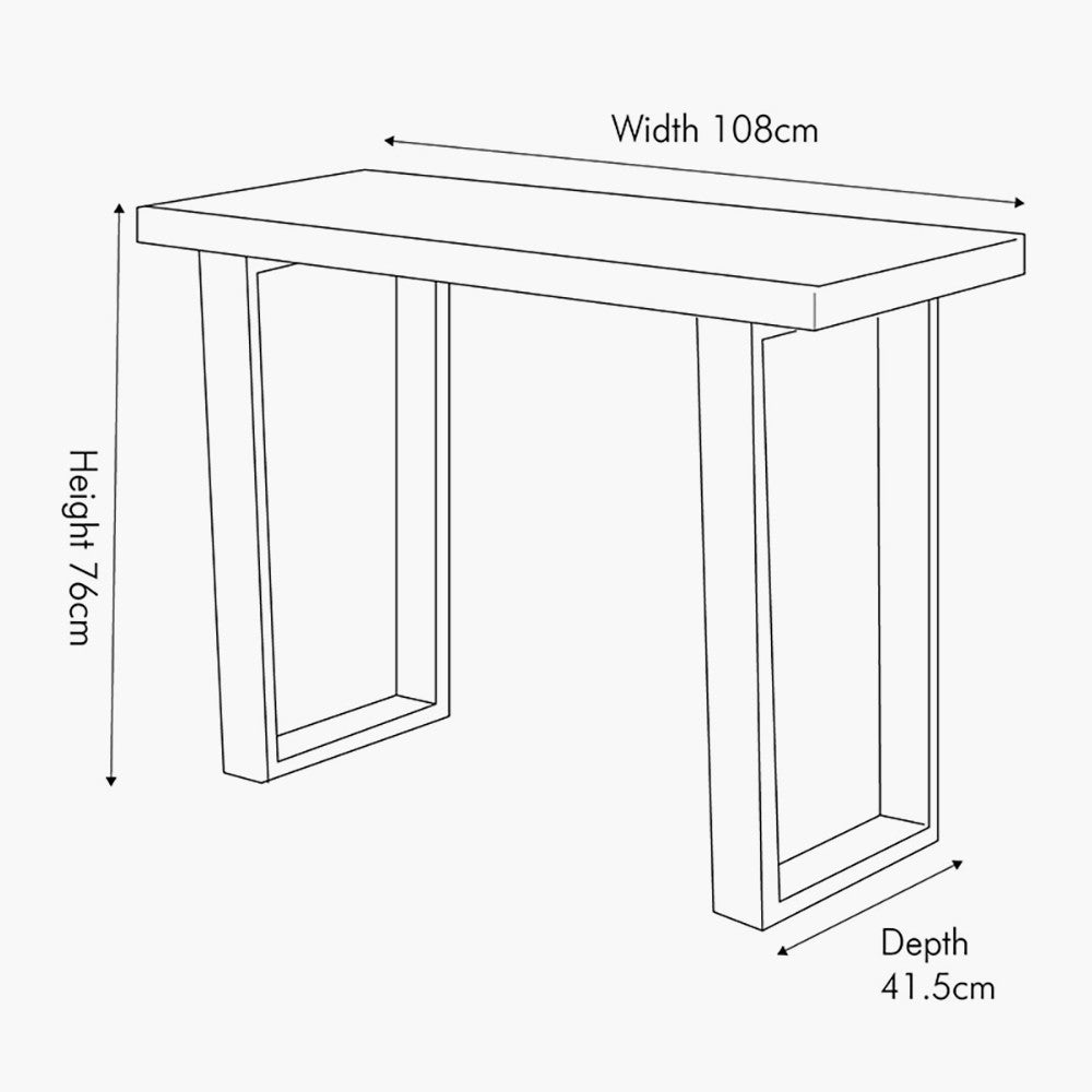 Pahoja Mango Wood and Iron Rectangular Console Table