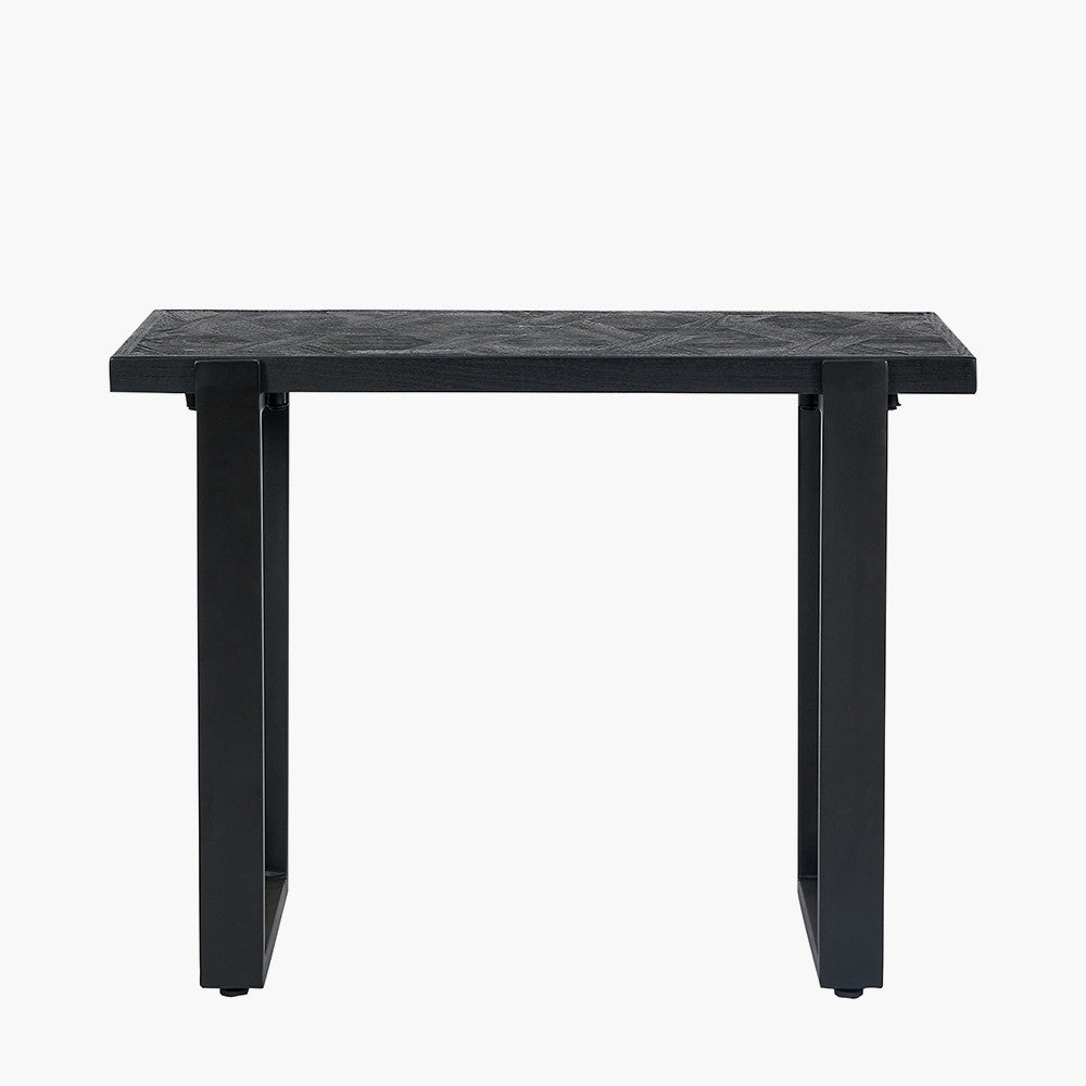 Mashu Matt Black Mango Wood and Iron Console Table