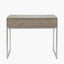Ambroso Grey Wash Mango Wood and Silver Metal 2 Drawer Dressing Table