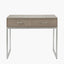 Ambroso Grey Wash Mango Wood and Silver Metal 2 Drawer Dressing Table