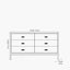 Ambroso Grey Wash Mango Wood and Silver Metal 6 Drawer Unit