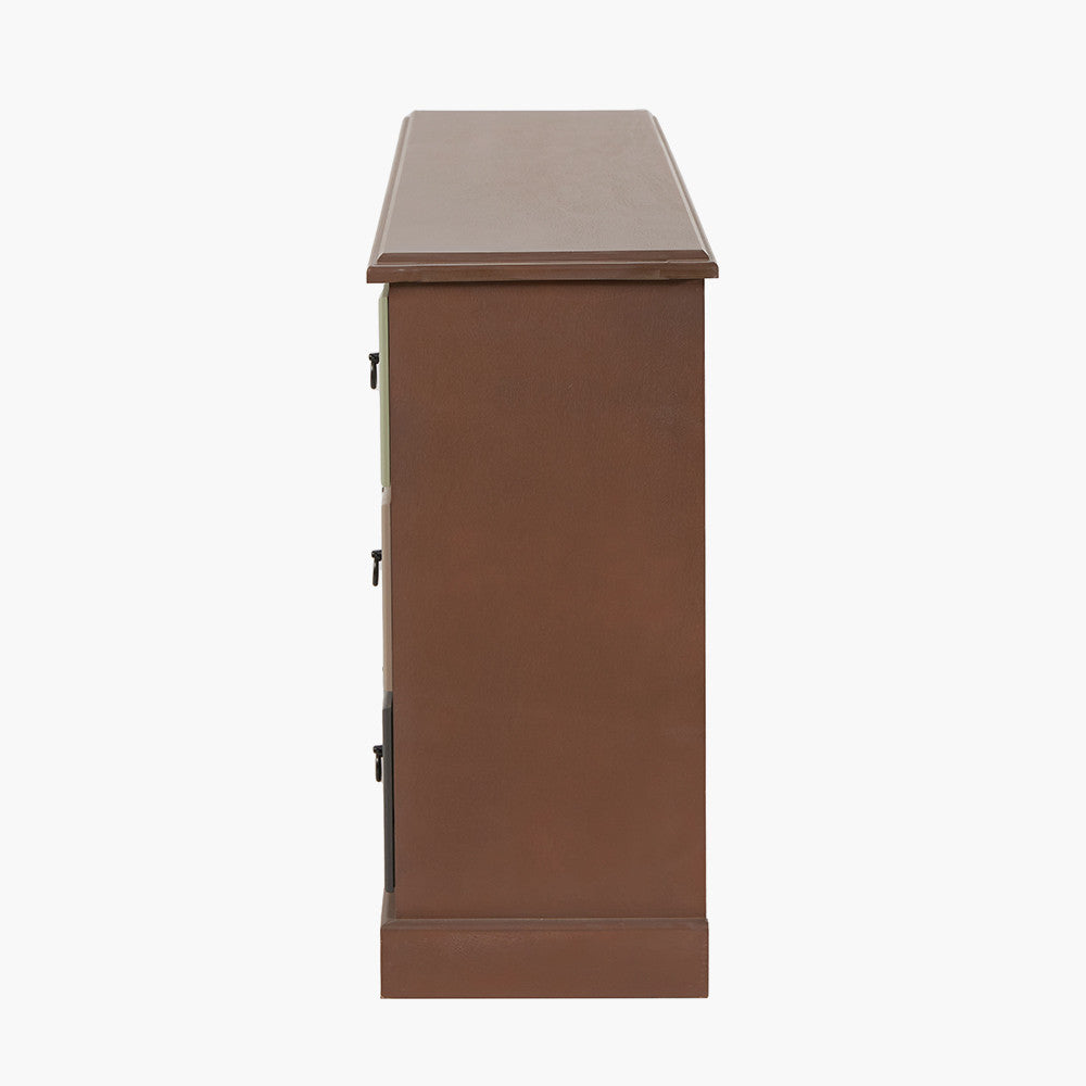 Loft Pine Wood Sage Multicoloured 12 Drawer Unit