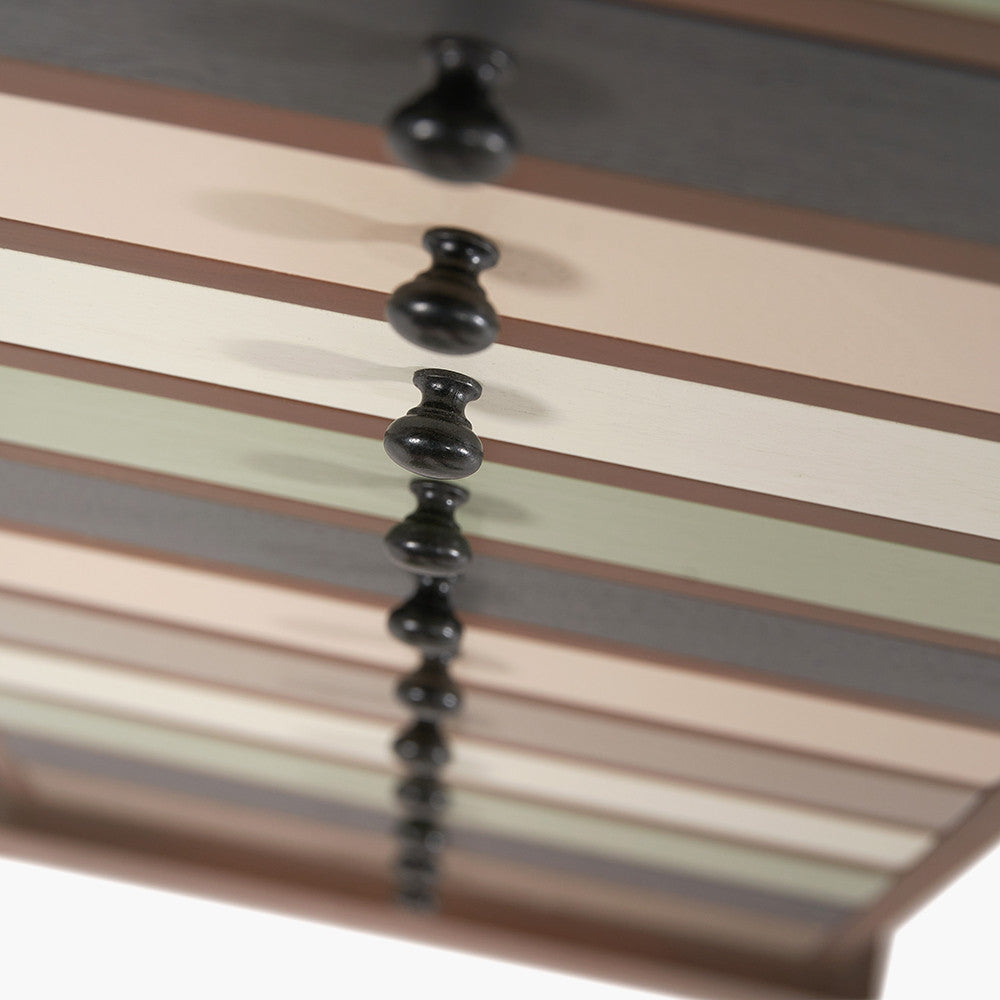 Loft Pine Wood Sage Multicoloured 13 Drawer Unit