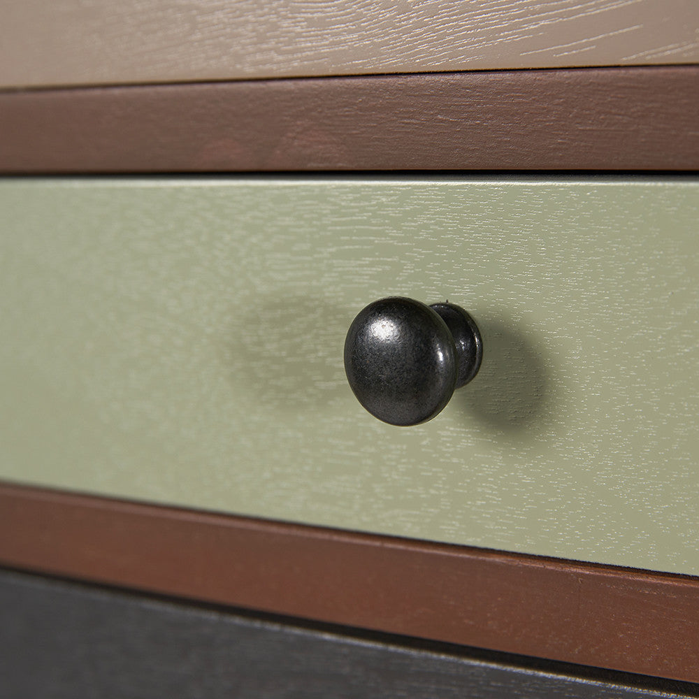 Loft Pine Wood Sage Multicoloured 13 Drawer Unit