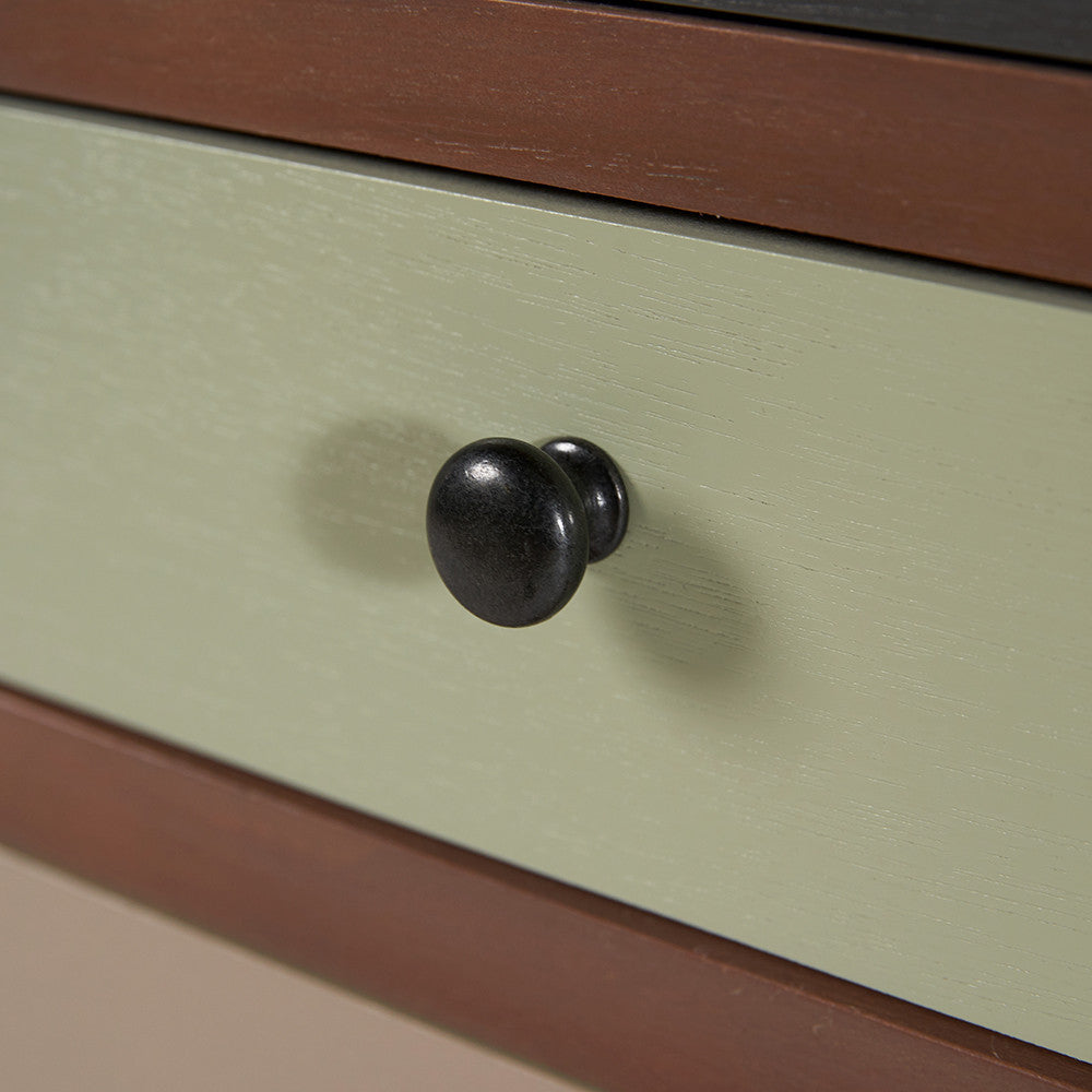 Loft Pine Wood Sage Multicoloured 6 Drawer Unit