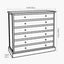 Loft Pine Wood Sage Multicoloured 6 Drawer Unit