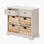 Devonshire Putty Pine Wood 2 Drawer 4 Basket Unit