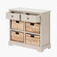 Devonshire Putty Pine Wood 2 Drawer 4 Basket Unit